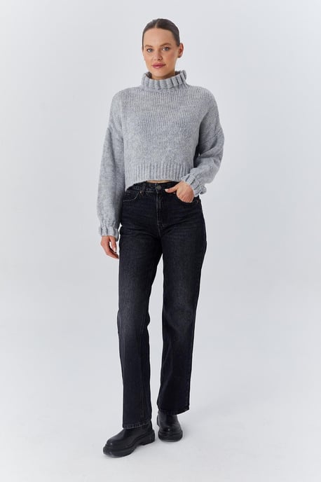 Tjock Turtleneck Texturerad Korttröja - Image 2