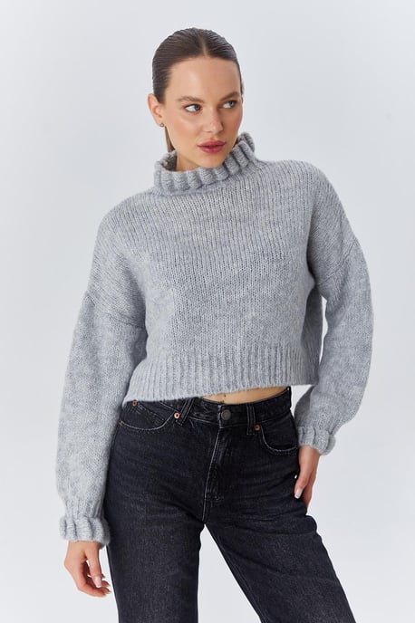 Tjock Turtleneck Texturerad Korttröja - Image 3