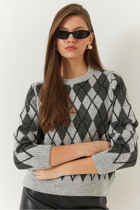 Baklava Patroon Crewneck Gebreide Trui - Image 4