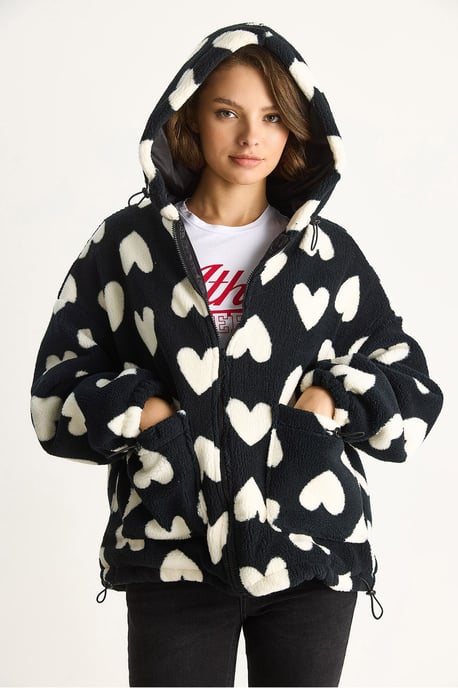 Textured Puffers Down Coat with Faux Fur Collar - Image 3
