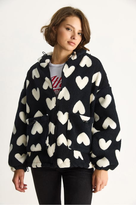 Textured Puffers Down Coat with Faux Fur Collar - Image 5