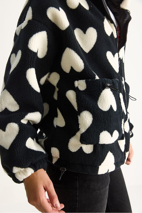 Textured Puffers Down Coat with Faux Fur Collar - Image 6
