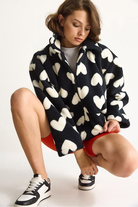 Textured Jacket Collar Puffer Down Coat - Image 2