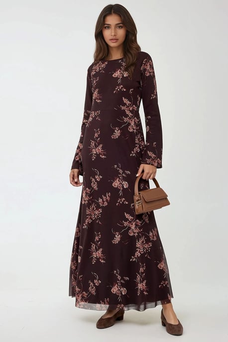 Floral Printed Modest Dress - Image 2