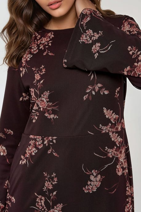Floral Printed Modest Dress - Image 3
