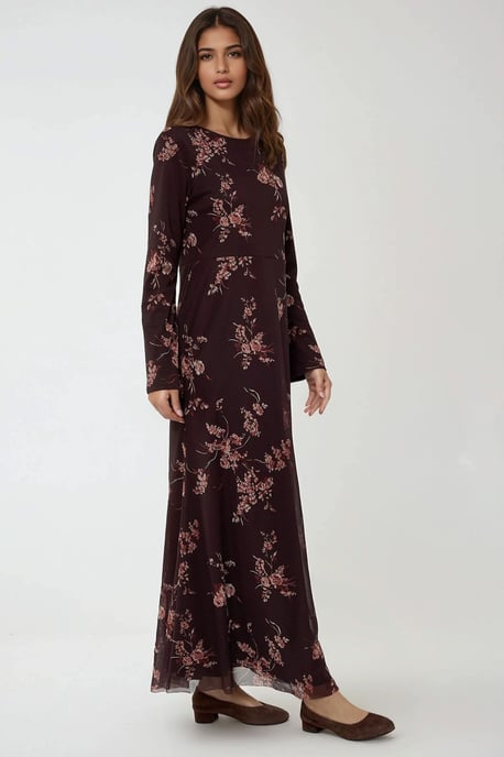 Floral Printed Modest Dress - Image 6