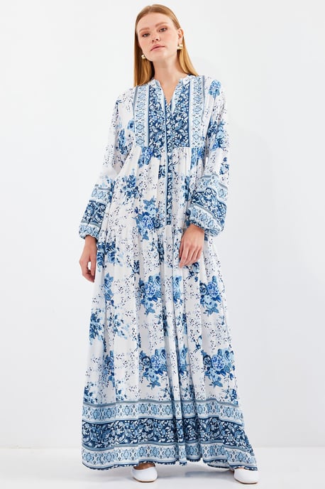 Geprinte V-hals Maxi-jurk - Image 2