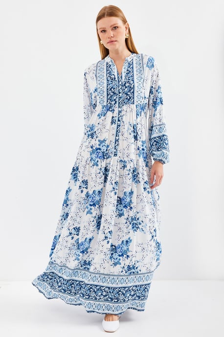 Geprinte V-hals Maxi-jurk - Image 4