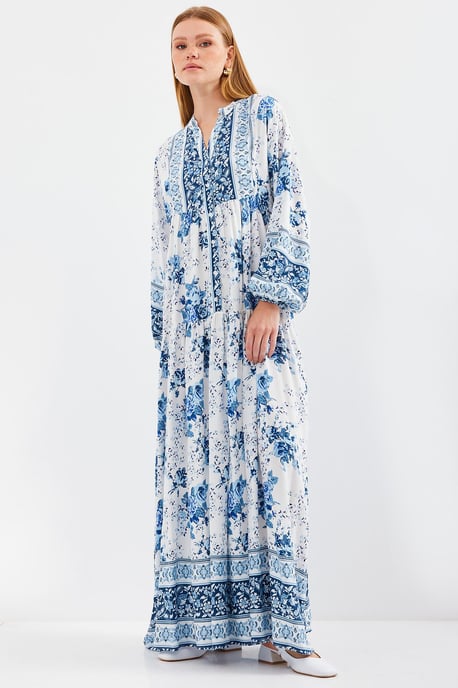Geprinte V-hals Maxi-jurk - Image 5