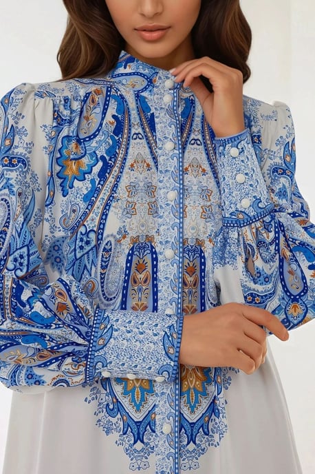 Printed Long Sleeve Maxi Dress - Image 2