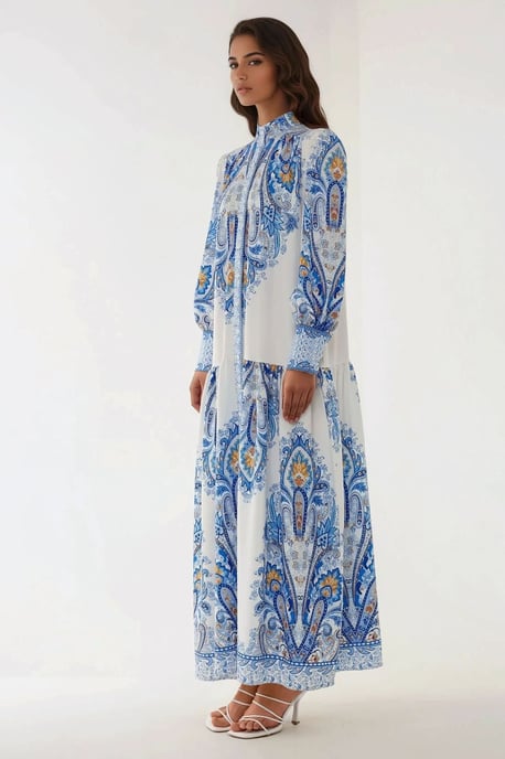 Printed Long Sleeve Maxi Dress - Image 4