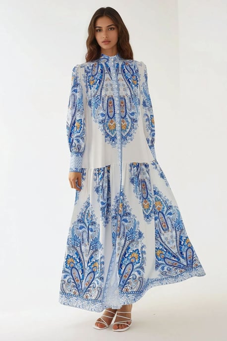 Printed Long Sleeve Maxi Dress - Image 6