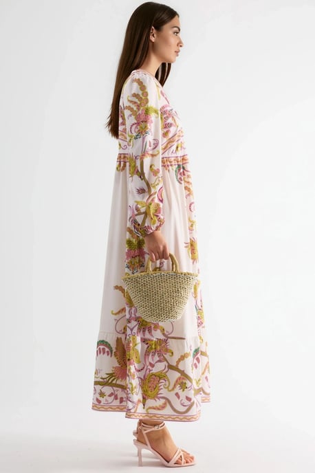 Gevormde Maxi Jurk met V-hals en Print - Image 6