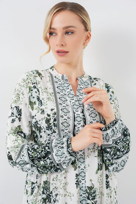 Geprinte V-hals Maxi-jurk - Image 3