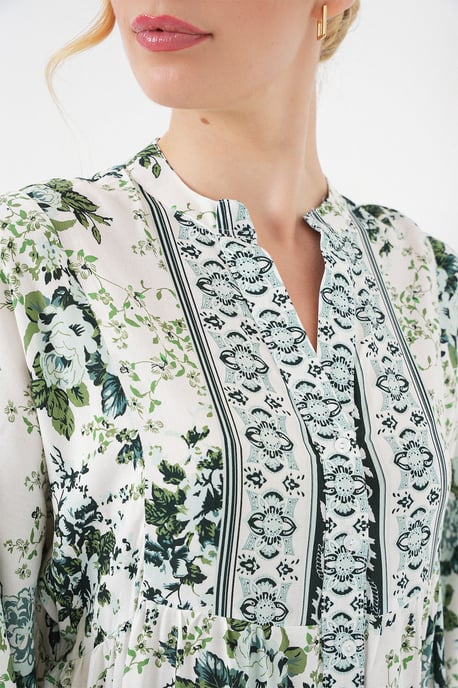 Geprinte V-hals Maxi-jurk - Image 5