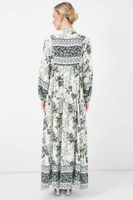 Geprinte V-hals Maxi-jurk - Image 6