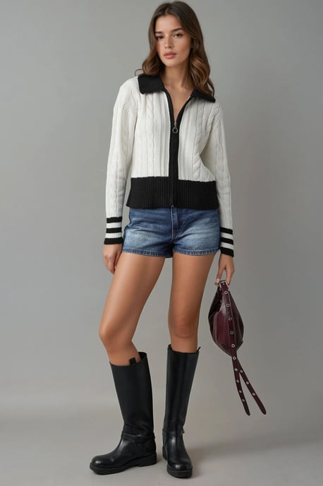 Polo-hals Zip-up cardigan - Image 5