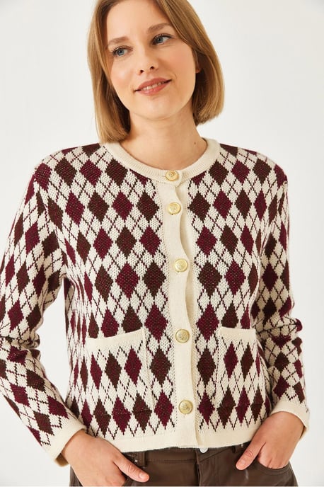 Jacquard Gebreide Cardigan met Zakken - Image 2
