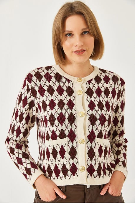 Jacquard Gebreide Cardigan met Zakken - Image 3