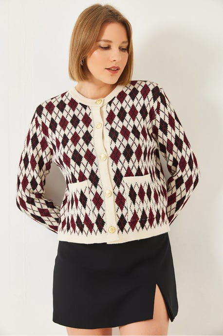 Jacquard Gebreide Cardigan met Zakken - Image 2