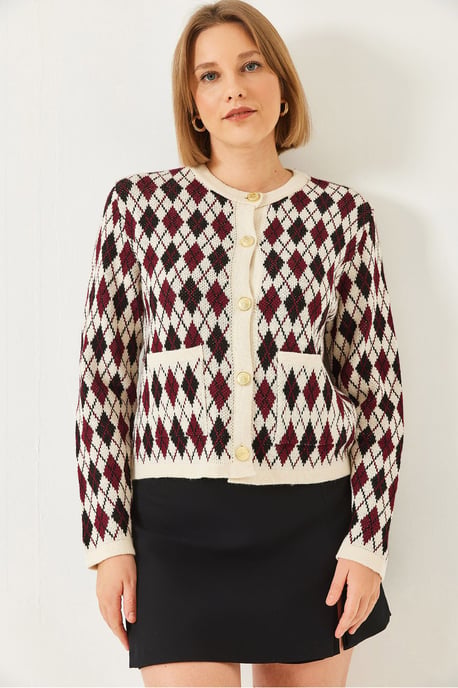 Jacquard Gebreide Cardigan met Zakken - Image 3