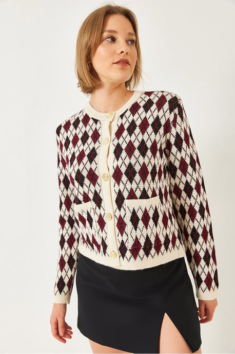 Jacquard Gebreide Cardigan met Zakken - Image 4