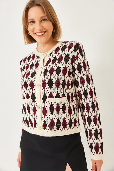Jacquard Gebreide Cardigan met Zakken - Image 5