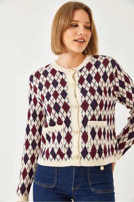 Jacquard Gebreide Vest met Zakken - Image 2