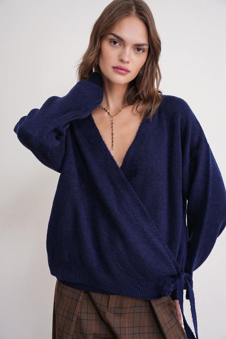 Geribde V-hals Strik-Voorkant Cardigan - Image 4