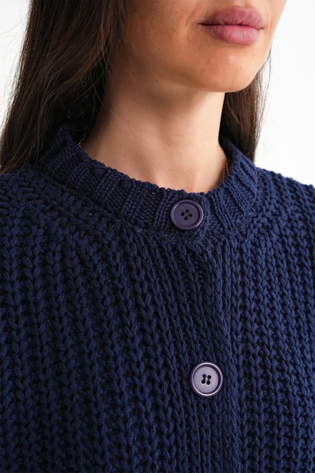 Textured Ribbed Knit Cardigan with Buttons - Image 6