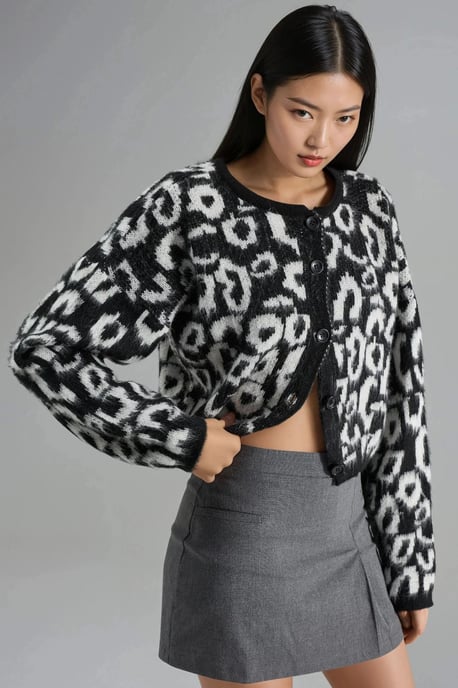 Luipaardprint Knopen Cardigan - Image 2