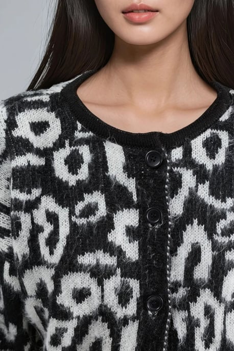 Luipaardprint Knopen Cardigan - Image 5