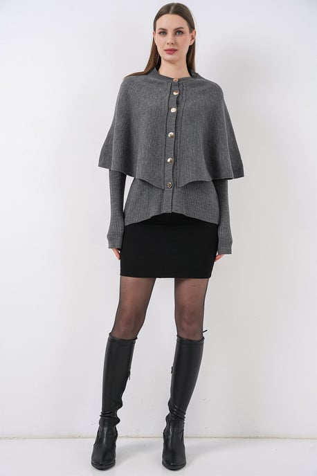Ribbad Texturerad Långärmad Knappen Cardigan - Image 2