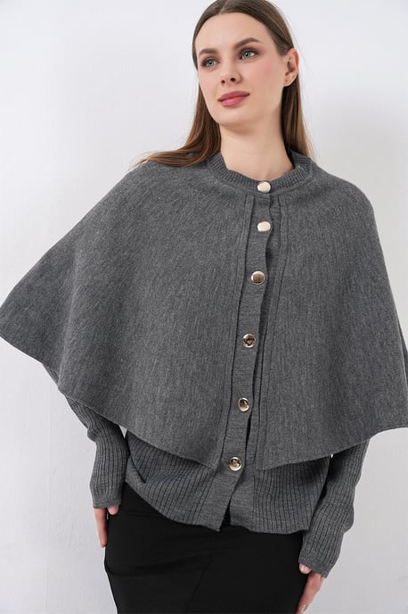 Ribbad Texturerad Långärmad Knappen Cardigan - Image 3