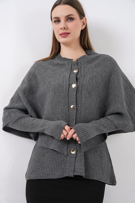 Ribbad Texturerad Långärmad Knappen Cardigan - Image 4