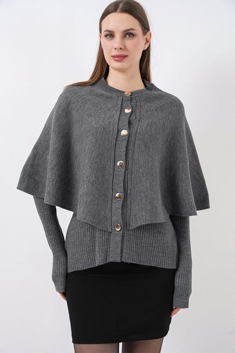 Ribbad Texturerad Långärmad Knappen Cardigan - Image 5