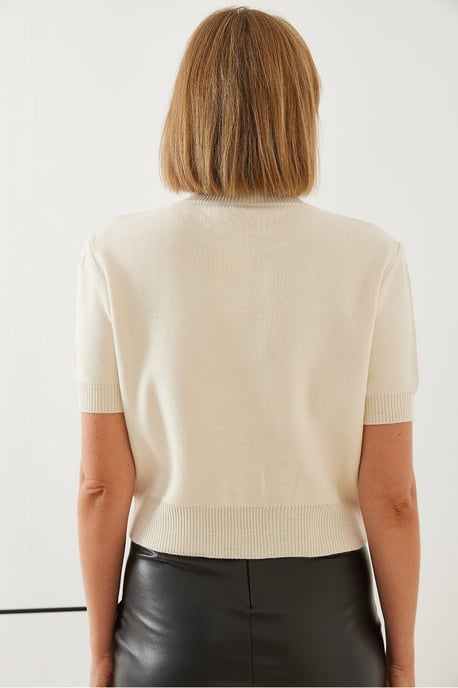 Crop Cardigan met Accessoire Detail - Image 4