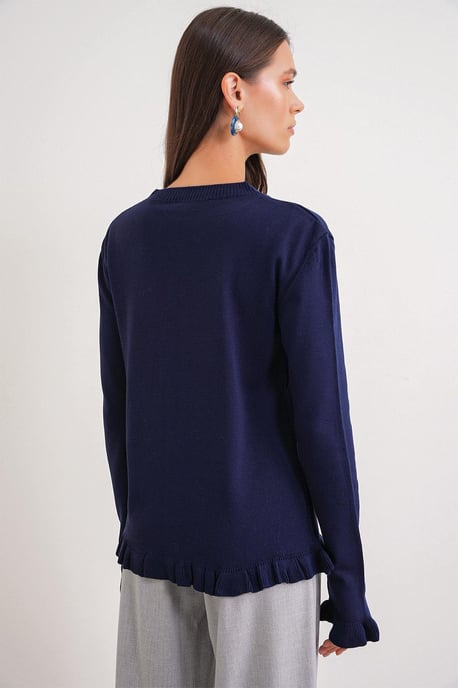 Volangribbad stickad cardigan - Image 6
