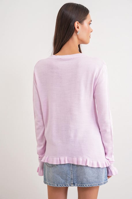 Volangribbad stickad cardigan - Image 5