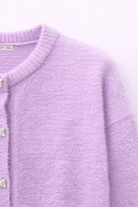 Oversized Jacquard Knopen Cardigan - Image 2