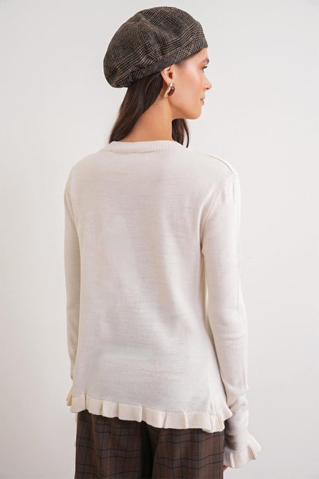 Volangribbad stickad cardigan - Image 6