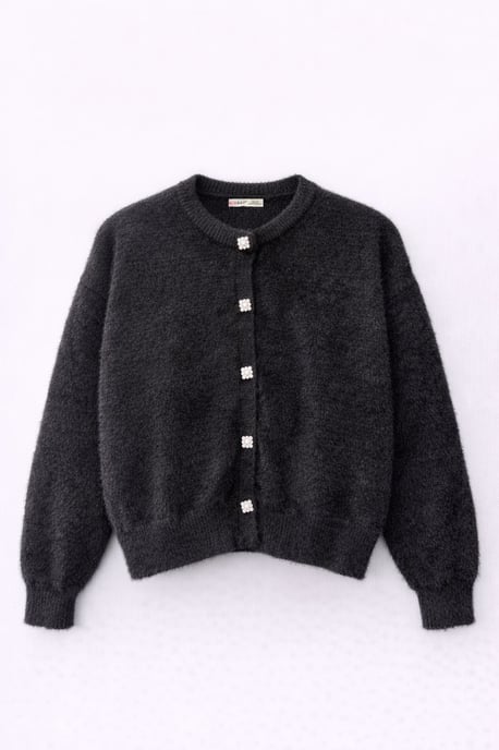 Oversized Jacquard Knopen Cardigan - Image 1