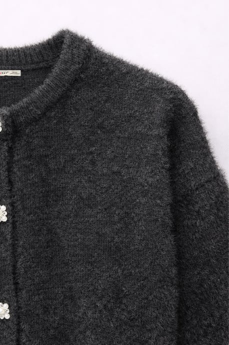 Oversized Jacquard Knopen Cardigan - Image 2
