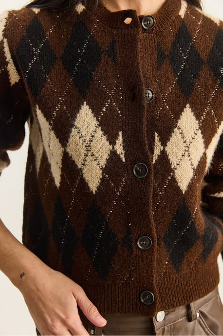 Dikke Jacquard Gebreide Vest met Knopen Sluiting - Image 6