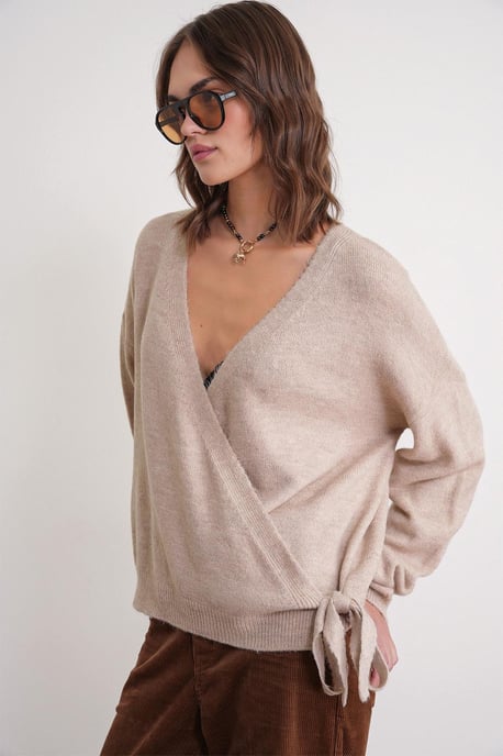 Geribde V-hals Strik-Voorkant Cardigan - Image 4