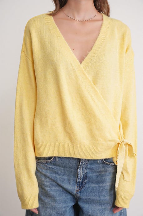 Geribde V-hals Strik-Voorkant Cardigan - Image 5
