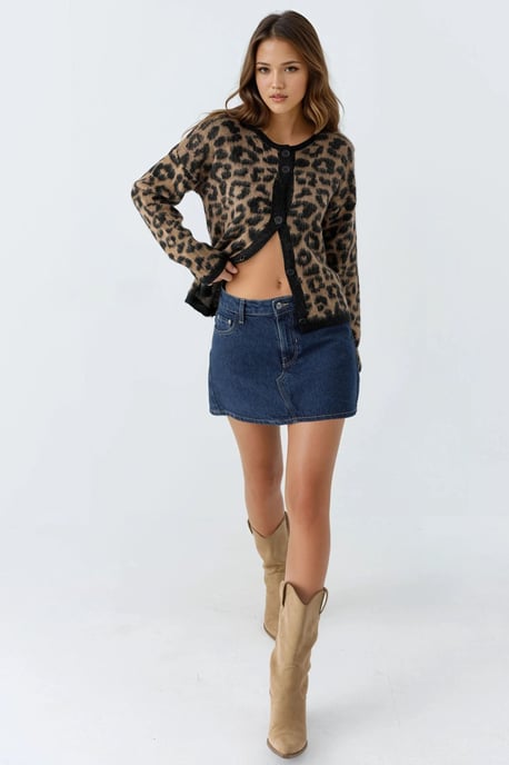 Leopard Print Button-Up Cardigan - Image 4