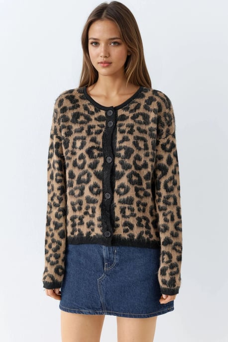 Leopard Print Button-Up Cardigan - Image 6