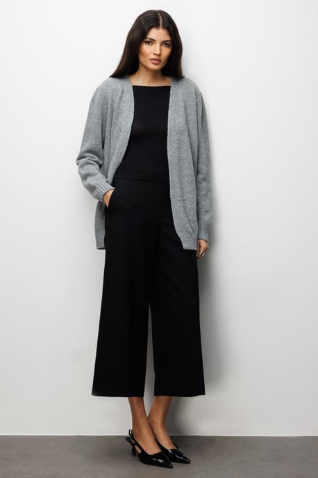 Överdimensionerad ribbad stickad cardigan - Image 2