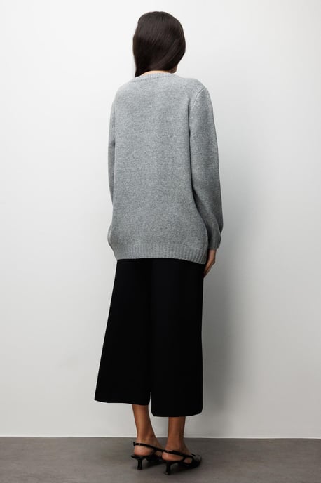 Överdimensionerad ribbad stickad cardigan - Image 5